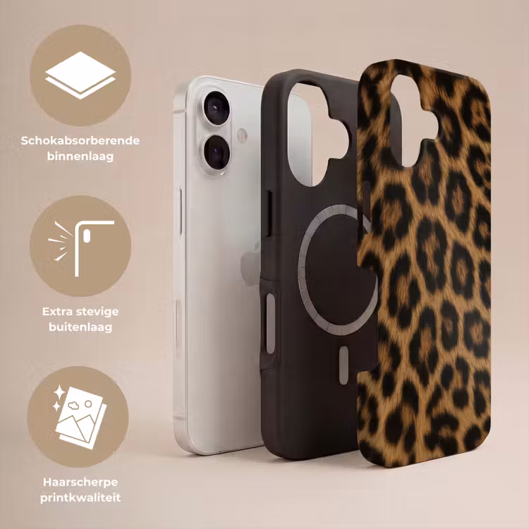 Pantervacht - Realistisch - Bruin Toughcase MagSafe Apple iPhone 17 klein -USP_Lagen_NL