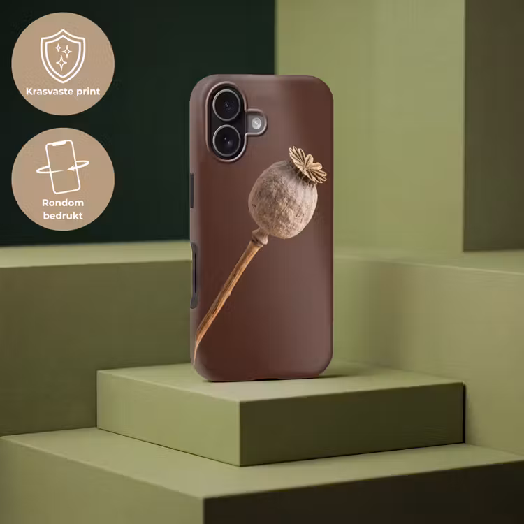 Papaverbol - Droogbloem - Bruin - Minimalistisch Toughcase MagSafe Apple iPhone 17 klein -USP_PrintM_NL