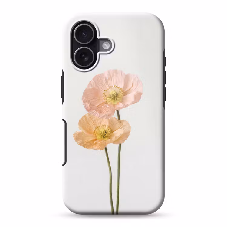Papavers - Botanisch - Roze Toughcase MagSafe Apple iPhone 17 klein -3d