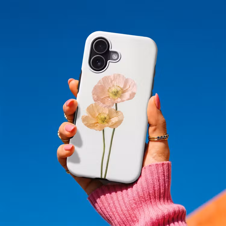 Papavers - Botanisch - Roze Toughcase MagSafe Apple iPhone 17 klein -Sfeer1V