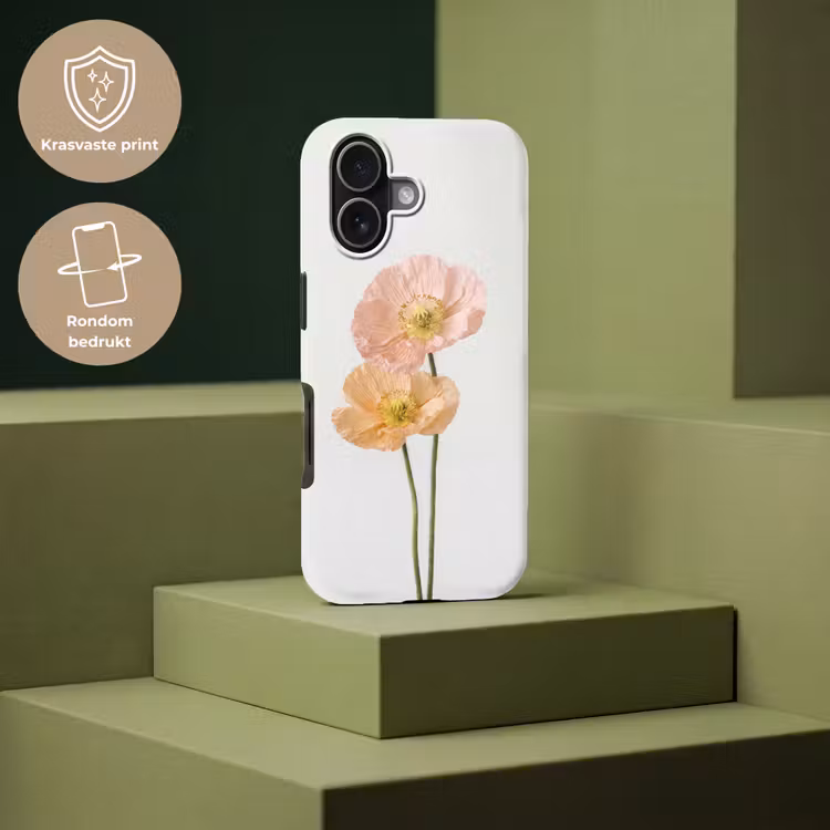 Papavers - Botanisch - Roze Toughcase MagSafe Apple iPhone 17 klein -USP_PrintM_NL