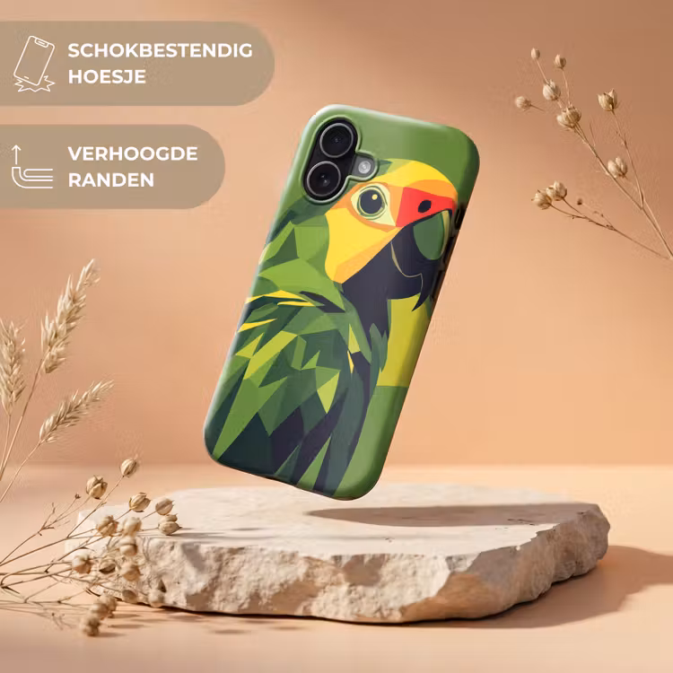 Papegaai - Groen - Snavel - Abstract Toughcase MagSafe Apple iPhone 17 klein -USP_RandenV_NL
