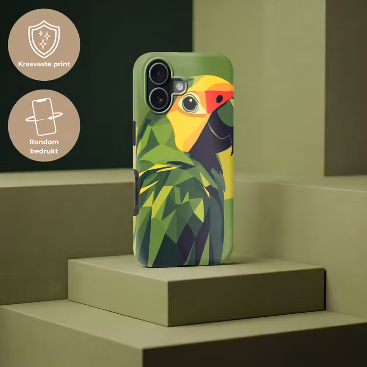 Papegaai - Groen - Snavel - Abstract Toughcase MagSafe Apple iPhone 17 klein -USP_PrintM_NL