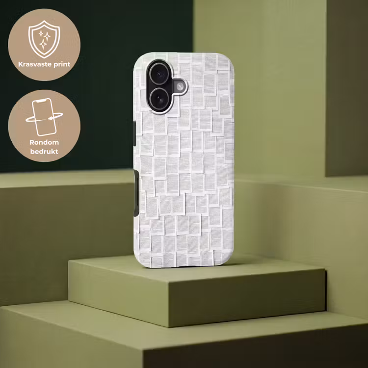 Papier - Overlappend - Textuur - Modern - Wit Toughcase MagSafe Apple iPhone 17 klein -USP_PrintM_NL