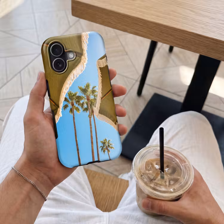 Parasol - Groen - Franjes - Zomer - Tropisch Toughcase MagSafe Apple iPhone 17 klein -Sfeer1M