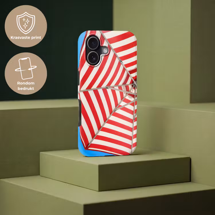 Parasol - Strepen - Zomer - Rood - Blauw Toughcase MagSafe Apple iPhone 17 klein -USP_PrintM_NL