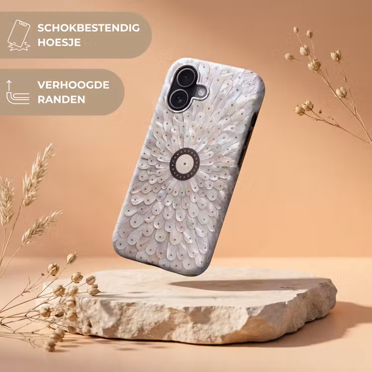 Parelmoer - Patroon - Decoratie - Ambacht - Wit Toughcase MagSafe Apple iPhone 17 klein -USP_RandenV_NL