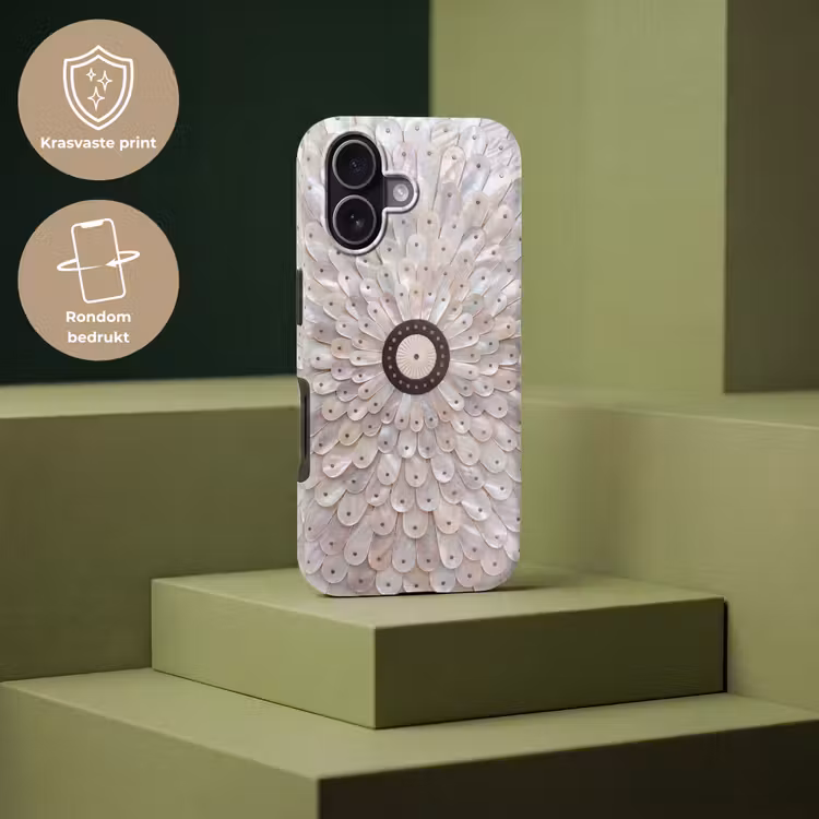 Parelmoer - Patroon - Decoratie - Ambacht - Wit Toughcase MagSafe Apple iPhone 17 klein -USP_PrintM_NL