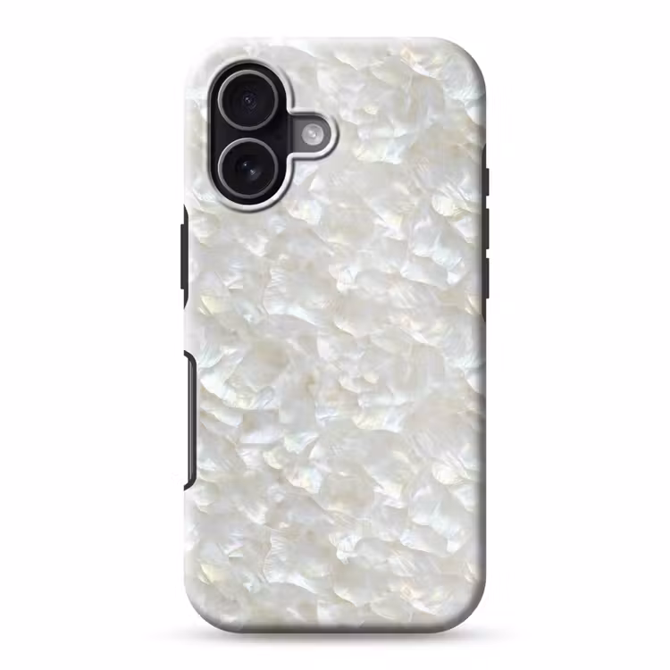 Parelmoerglans - Wit - Schelp Toughcase MagSafe Apple iPhone 17 klein 1017 -3d