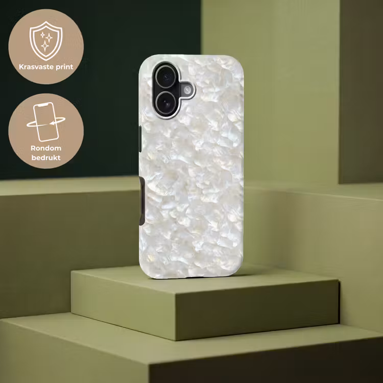 Parelmoerglans - Wit - Schelp Toughcase MagSafe Apple iPhone 17 klein 1017 -USP_PrintM_NL