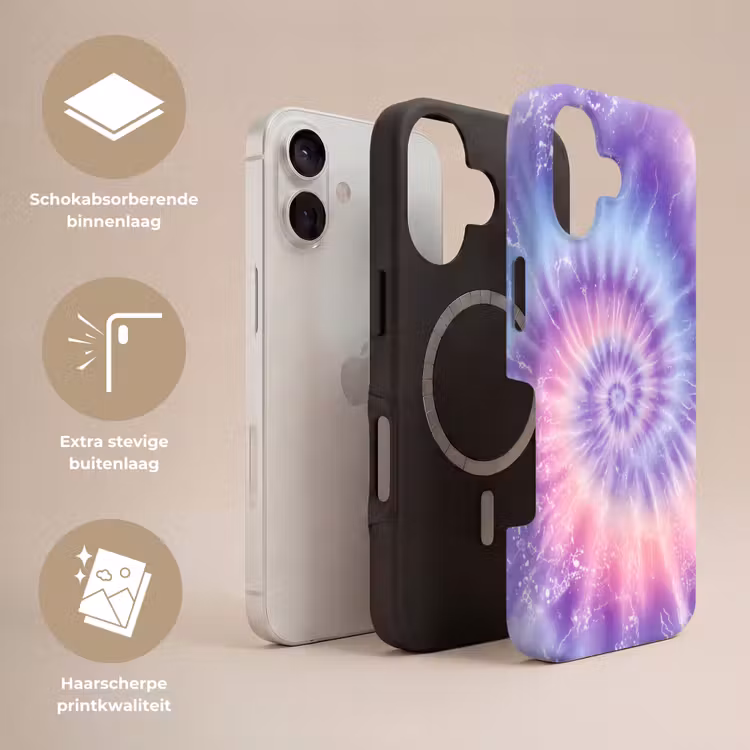 Pasteltinten - Paars - Spiraal - Marmer Toughcase MagSafe Apple iPhone 17 klein -USP_Lagen_NL