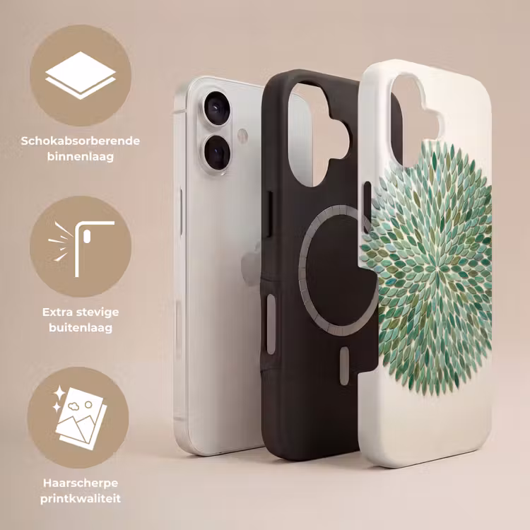 Patroon - Blad - Groen - Abstract Toughcase MagSafe Apple iPhone 17 klein -USP_Lagen_NL