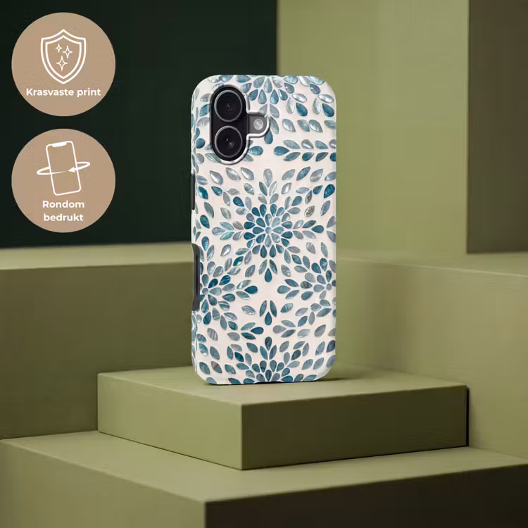 Patroon - Bladeren - Abstract - Modern - Turquoise Toughcase MagSafe Apple iPhone 17 klein -USP_PrintM_NL