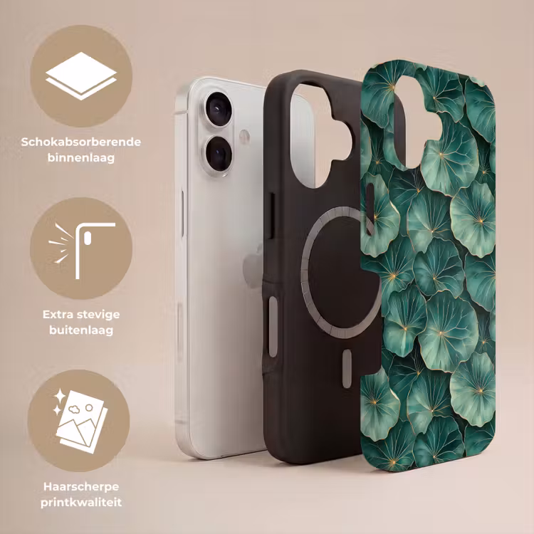 Patroon - Bladeren - Groen Toughcase MagSafe Apple iPhone 17 klein 1017 -USP_Lagen_NL