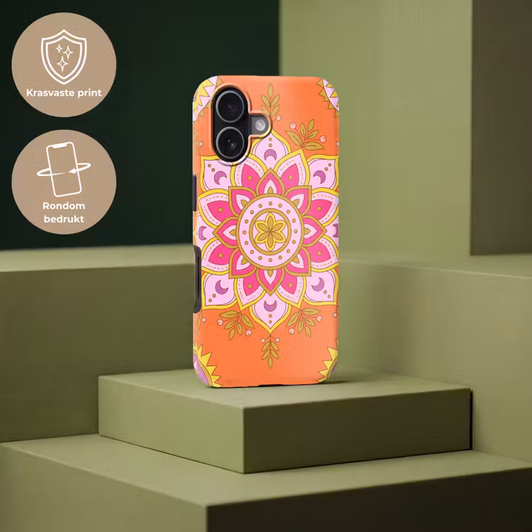 Patroon - Bloemmotief - Decoratie - Abstract - Roze Toughcase MagSafe Apple iPhone 17 klein -USP_PrintM_NL