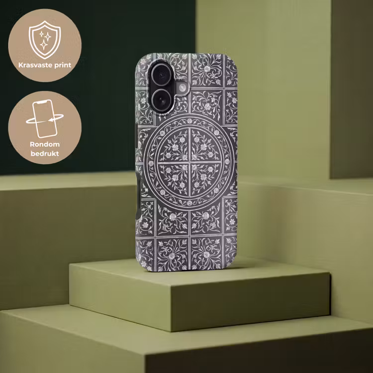 Patroon - Bloemmotief - Decoratie - Klassiek - Zwart Toughcase MagSafe Apple iPhone 17 klein -USP_PrintM_NL