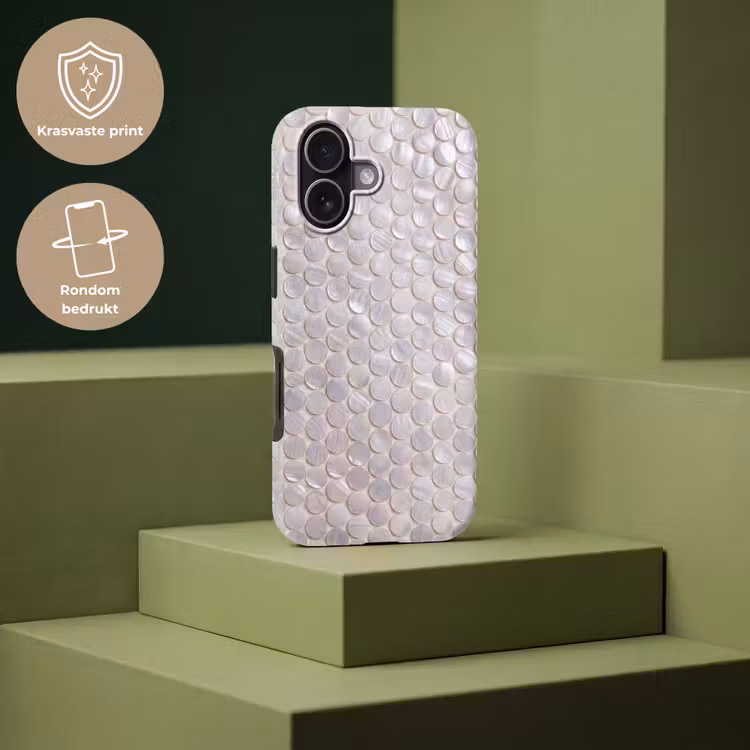 Patroon - Cirkels - Abstract - Modern - Wit Toughcase MagSafe Apple iPhone 17 klein -USP_PrintM_NL