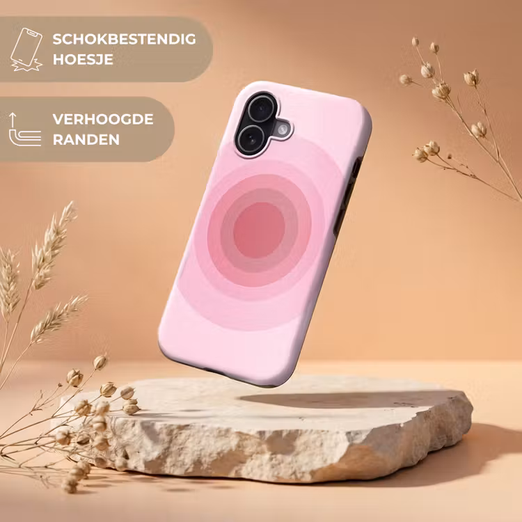 Patroon - Cirkels - Abstract - Roze - Modern Toughcase MagSafe Apple iPhone 17 klein -USP_RandenV_NL