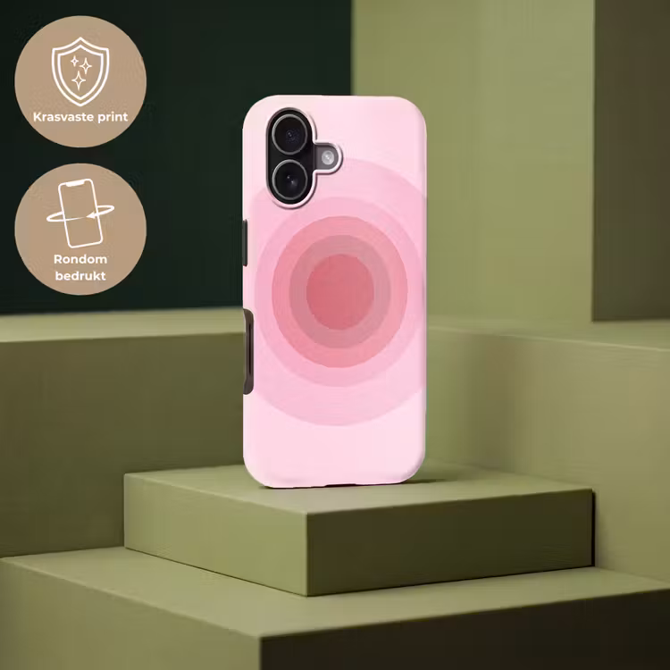 Patroon - Cirkels - Abstract - Roze - Modern Toughcase MagSafe Apple iPhone 17 klein -USP_PrintM_NL