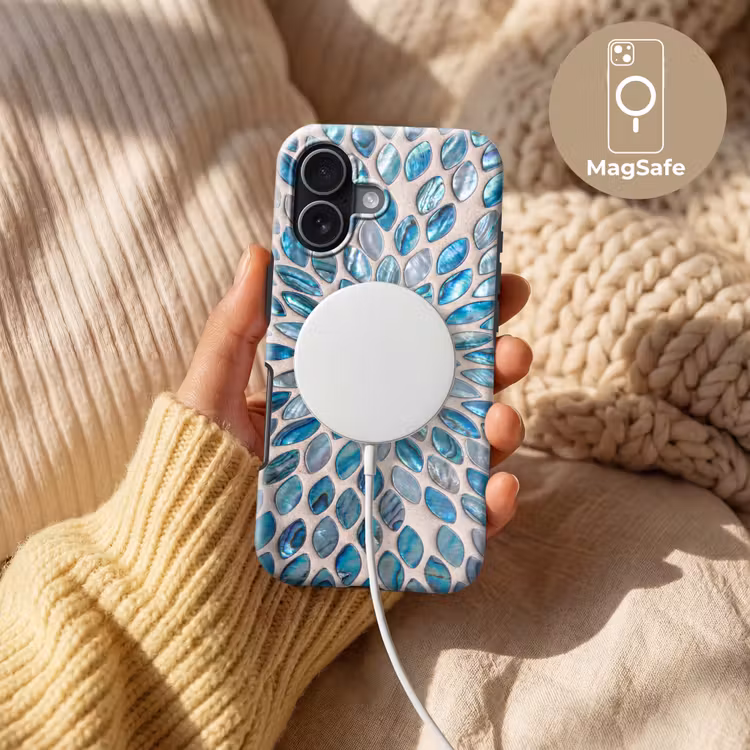 Patroon - Glans - Abstract - Blauw - Decoratie Toughcase MagSafe Apple iPhone 17 klein -USP_MagsafeV
