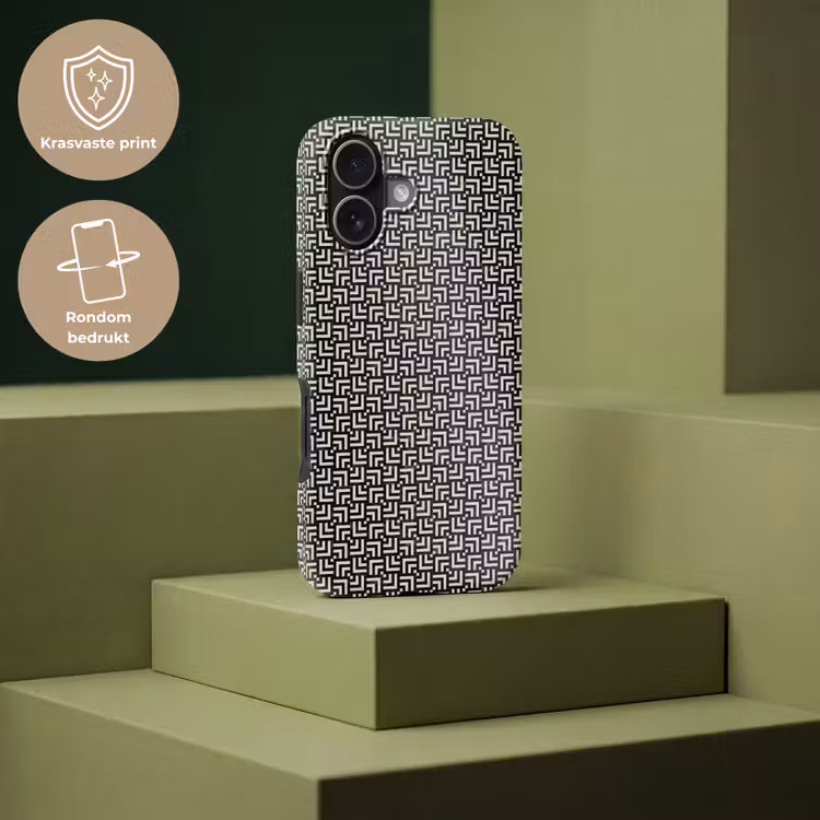 Patroon - Marmer - Zwart Toughcase MagSafe Apple iPhone 17 klein 1017 -USP_PrintM_NL