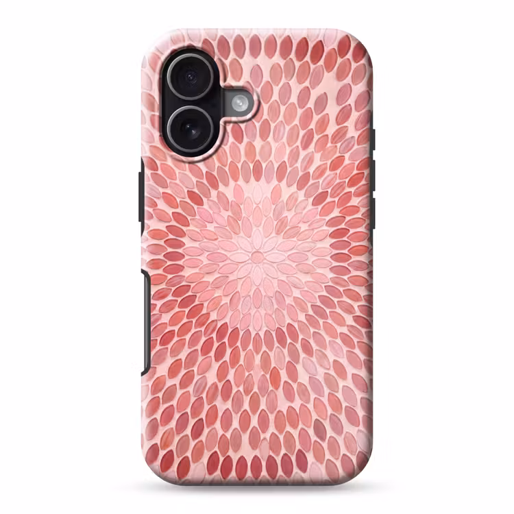 Patroon - Mozaïek - Ovaal - Abstract - Roze Toughcase MagSafe Apple iPhone 17 klein -3d