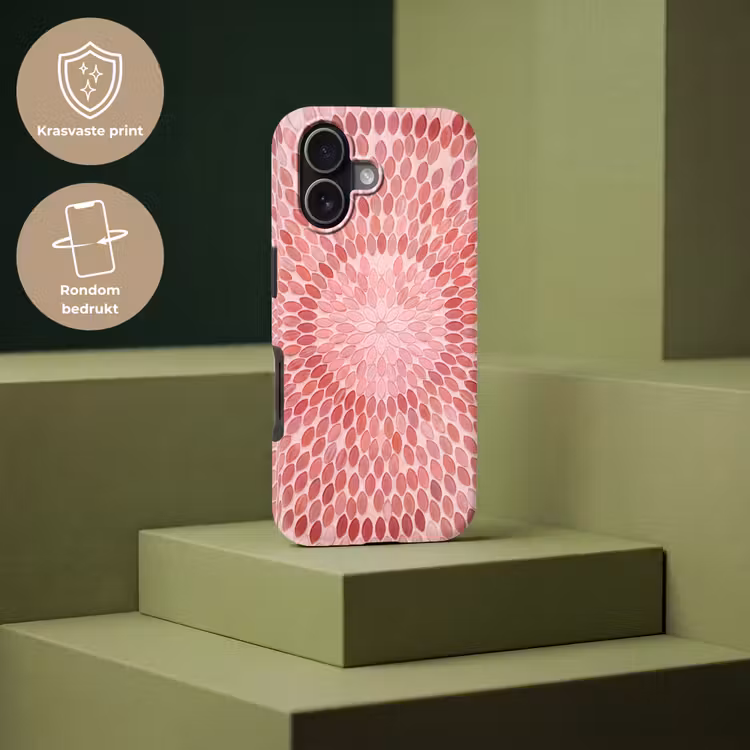 Patroon - Mozaïek - Ovaal - Abstract - Roze Toughcase MagSafe Apple iPhone 17 klein -USP_PrintM_NL