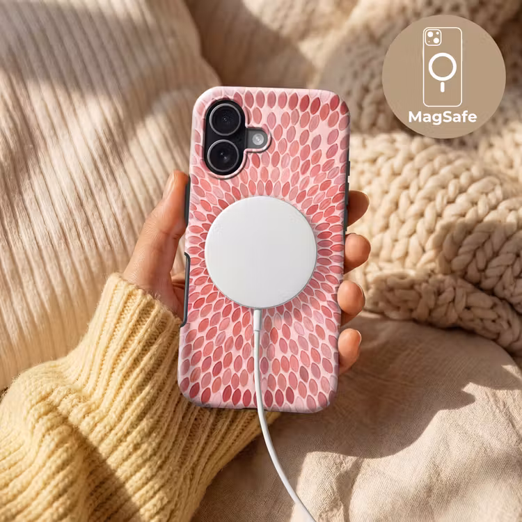 Patroon - Mozaïek - Ovaal - Abstract - Roze Toughcase MagSafe Apple iPhone 17 klein -USP_MagsafeV