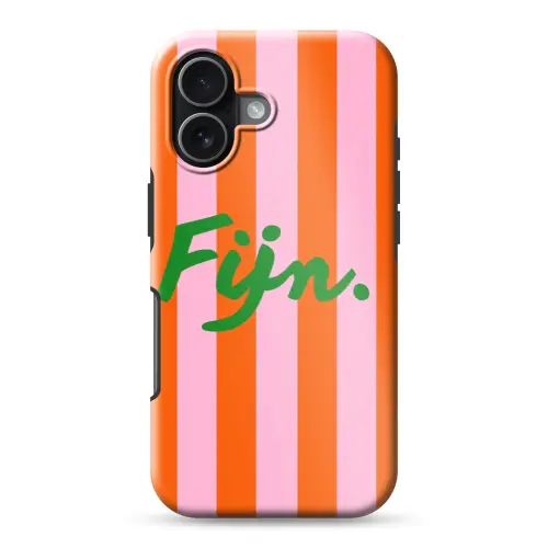 Patroon - Oranje - Fijn - Strepen Toughcase MagSafe Apple iPhone 17 klein -3d