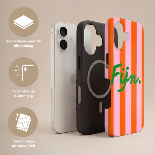 Patroon - Oranje - Fijn - Strepen Toughcase MagSafe Apple iPhone 17 klein -USP_Lagen_NL