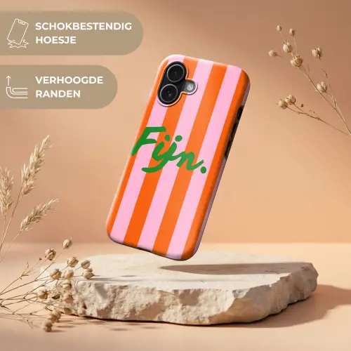 Patroon - Oranje - Fijn - Strepen Toughcase MagSafe Apple iPhone 17 klein -USP_RandenV_NL