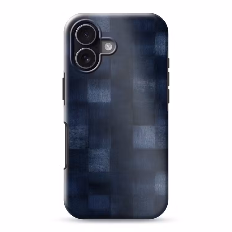 Patroon - Ruit - Marineblauw Toughcase MagSafe Apple iPhone 17 klein 1017 -3d