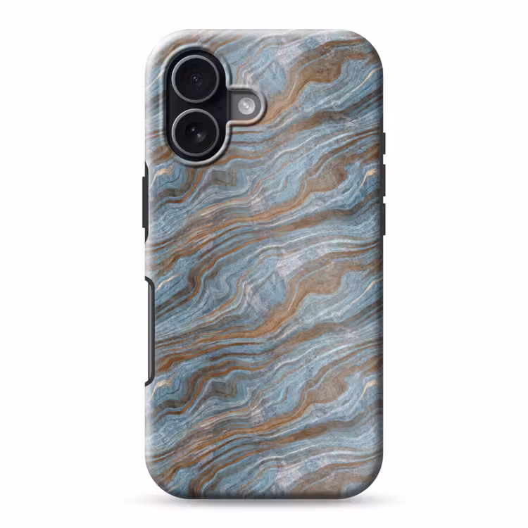 Patroon - Steen - Blauw Toughcase MagSafe Apple iPhone 17 klein 1017 -3d