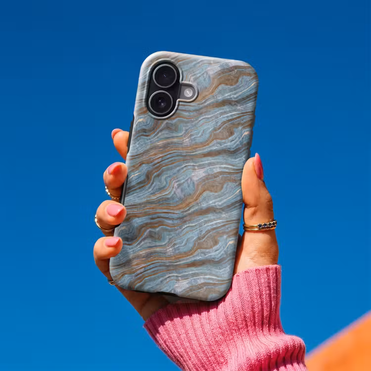 Patroon - Steen - Blauw Toughcase MagSafe Apple iPhone 17 klein 1017 -Sfeer1V