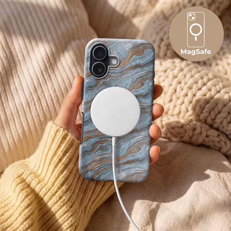 Patroon - Steen - Blauw Toughcase MagSafe Apple iPhone 17 klein 1017 -USP_MagsafeV