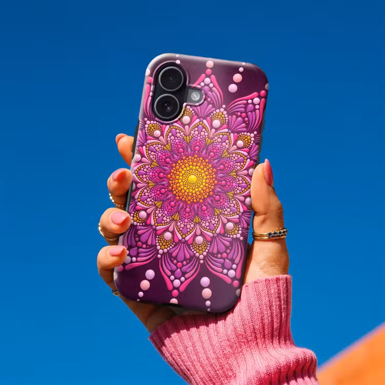 Patroon - Stippen - Abstract - Kleurrijk Toughcase MagSafe Apple iPhone 17 klein -Sfeer1V