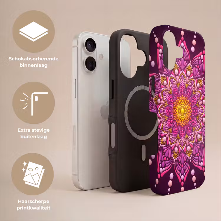 Patroon - Stippen - Abstract - Kleurrijk Toughcase MagSafe Apple iPhone 17 klein -USP_Lagen_NL