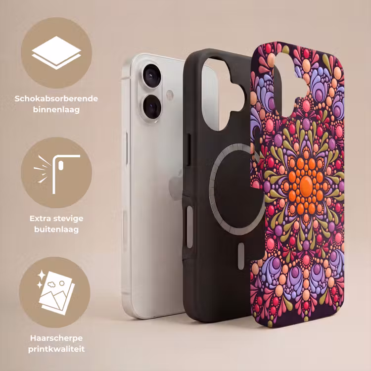 Patroon - Stippen - Abstract - Modern - Kleurrijk Toughcase MagSafe Apple iPhone 17 klein -USP_Lagen_NL