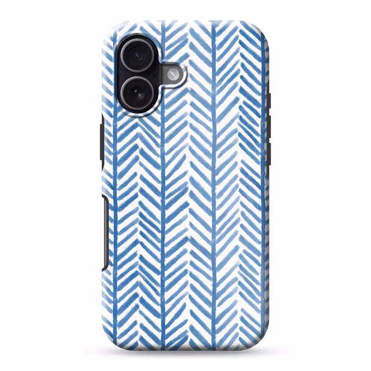 Patroon - Streep - Blauw Toughcase MagSafe Apple iPhone 17 klein 1017 -3d