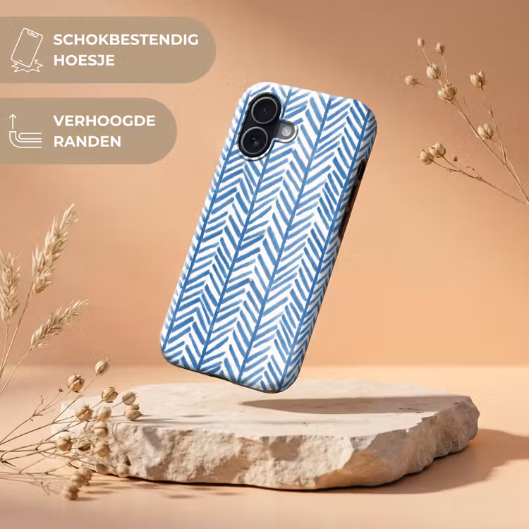 Patroon - Streep - Blauw Toughcase MagSafe Apple iPhone 17 klein 1017 -USP_RandenV_NL