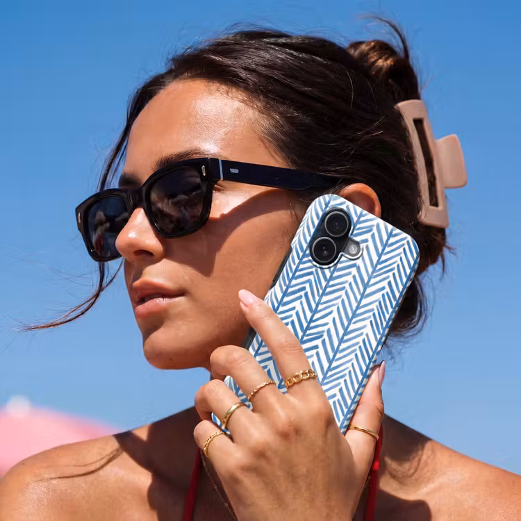 Patroon - Streep - Blauw Toughcase MagSafe Apple iPhone 17 klein 1017 -Sfeer2V
