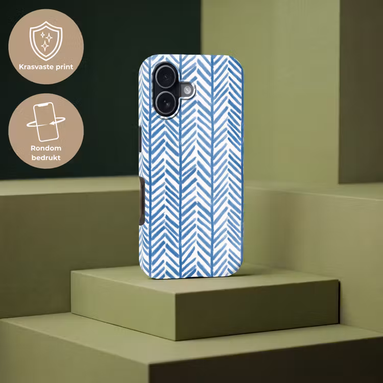 Patroon - Streep - Blauw Toughcase MagSafe Apple iPhone 17 klein 1017 -USP_PrintM_NL