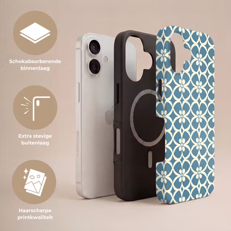 Patroon - Symmetrisch - Blauw Toughcase MagSafe Apple iPhone 17 klein 1017 -USP_Lagen_NL