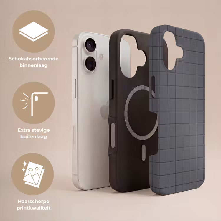 Patroon - Tegel - Grafiet - Grijs Toughcase MagSafe Apple iPhone 17 klein 1017 -USP_Lagen_NL