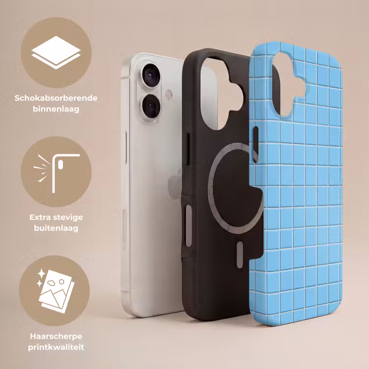 Patroon - Tegel - Pastel - Blauw Toughcase MagSafe Apple iPhone 17 klein 1017 -USP_Lagen_NL