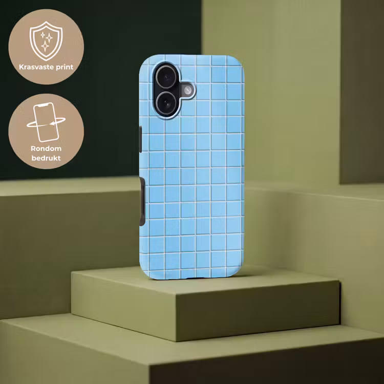 Patroon - Tegel - Pastel - Blauw Toughcase MagSafe Apple iPhone 17 klein 1017 -USP_PrintM_NL