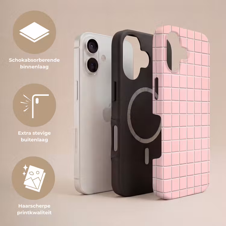 Patroon - Tegel - Pastelroze Toughcase MagSafe Apple iPhone 17 klein 1017 -USP_Lagen_NL