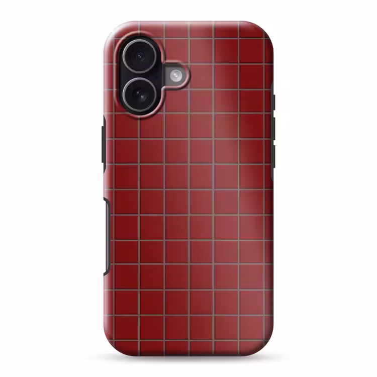 Patroon - Tegels - Burgundy Toughcase MagSafe Apple iPhone 17 klein 1017 -3d