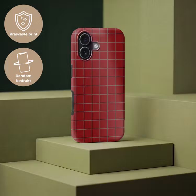Patroon - Tegels - Burgundy Toughcase MagSafe Apple iPhone 17 klein 1017 -USP_PrintM_NL
