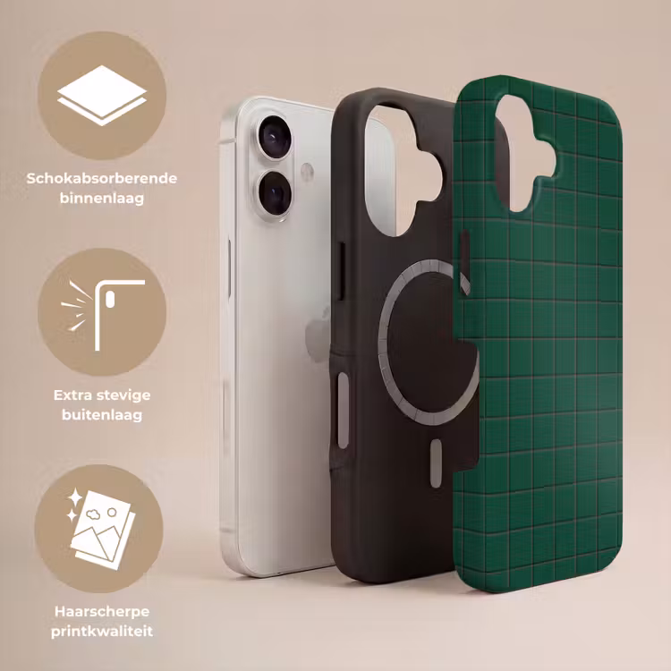 Patroon - Tegels - Dennen - Groen Toughcase MagSafe Apple iPhone 17 klein 1017 -USP_Lagen_NL